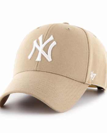 Khaki šiltovka NY Yankees s bielym logom