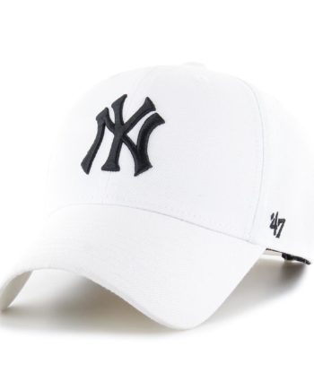 Biela šiltovka NY Yankees s čiernym logom